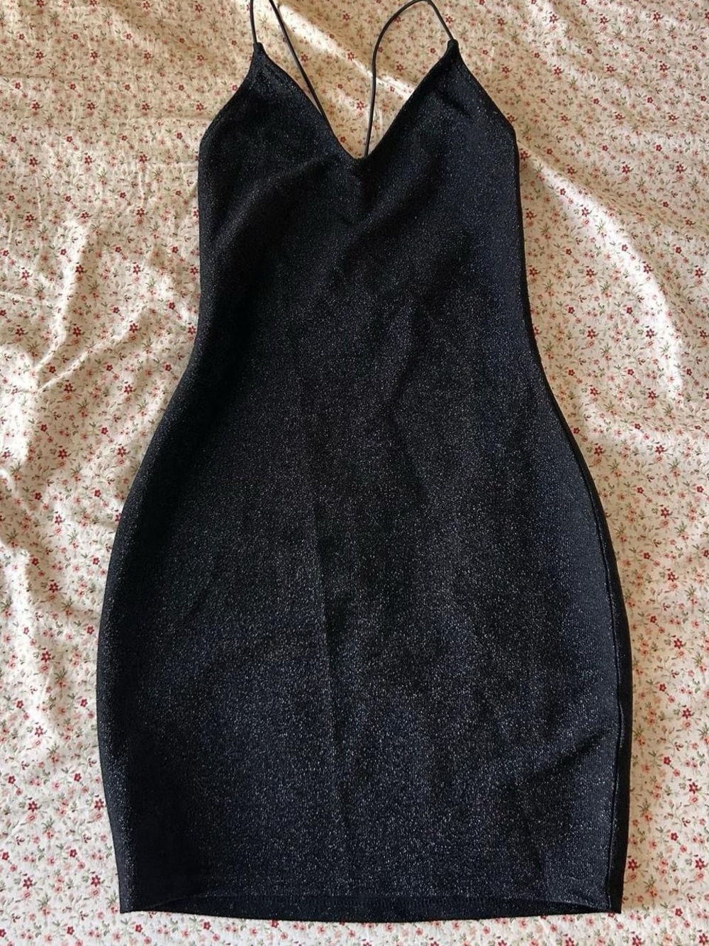 H&M Black Shimmer Slip Mini Dress